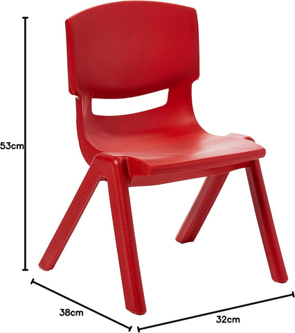 Premium Plastic Junior Chair Red - Kids Furniture UAE | Dubai Abu Dhabi Sharjah