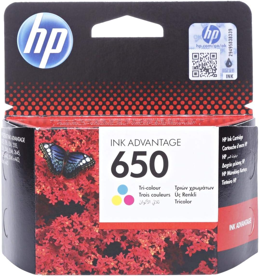 HP 650 Ink Cartridge Tri-Color | Original HP Ink for DeskJet Printers UAE