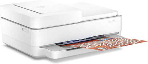 HP DeskJet Plus Ink Advantage 6475 All-in-One Printer side view printing colourful document – UAE