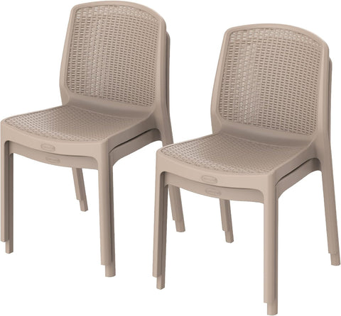 Premium Cedarattan Armless Chairs Set of 4 - UAE Wide Delivery | Dubai Abu Dhabi Sharjah