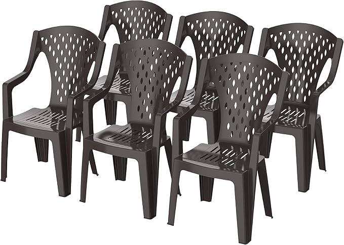 Premium Queen Chairs Set of 6 - Beige Plastic Dining Chairs UAE | Dubai Abu Dhabi Sharjah