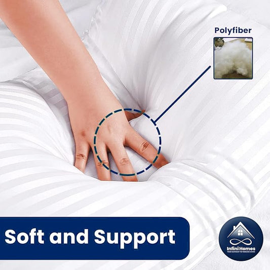 INFINI HOMES 50 X 75 Striped Microfiber Pillows - Premium Hotel Quality UAE