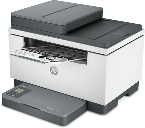 HP LaserJet MFP M236D multifunction laser printer left angle view with model label – office printer UAE