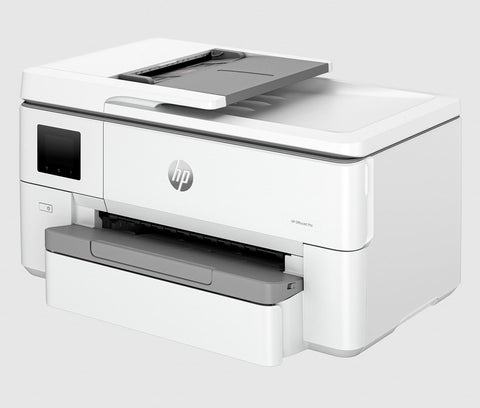 HP OfficeJet Pro 9720 Wide Format All-in-One Printer angled view showing ADF and paper tray, buy online UAE