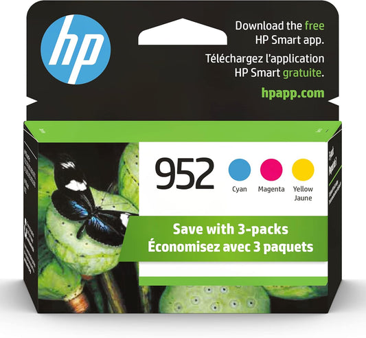 HP 952 Original Ink Cartridges 3-Pack (Cyan, Magenta, Yellow) | UAE | Compatible with OfficeJet Pro 8710, 8720, 8730, 8740 | N9K27AN