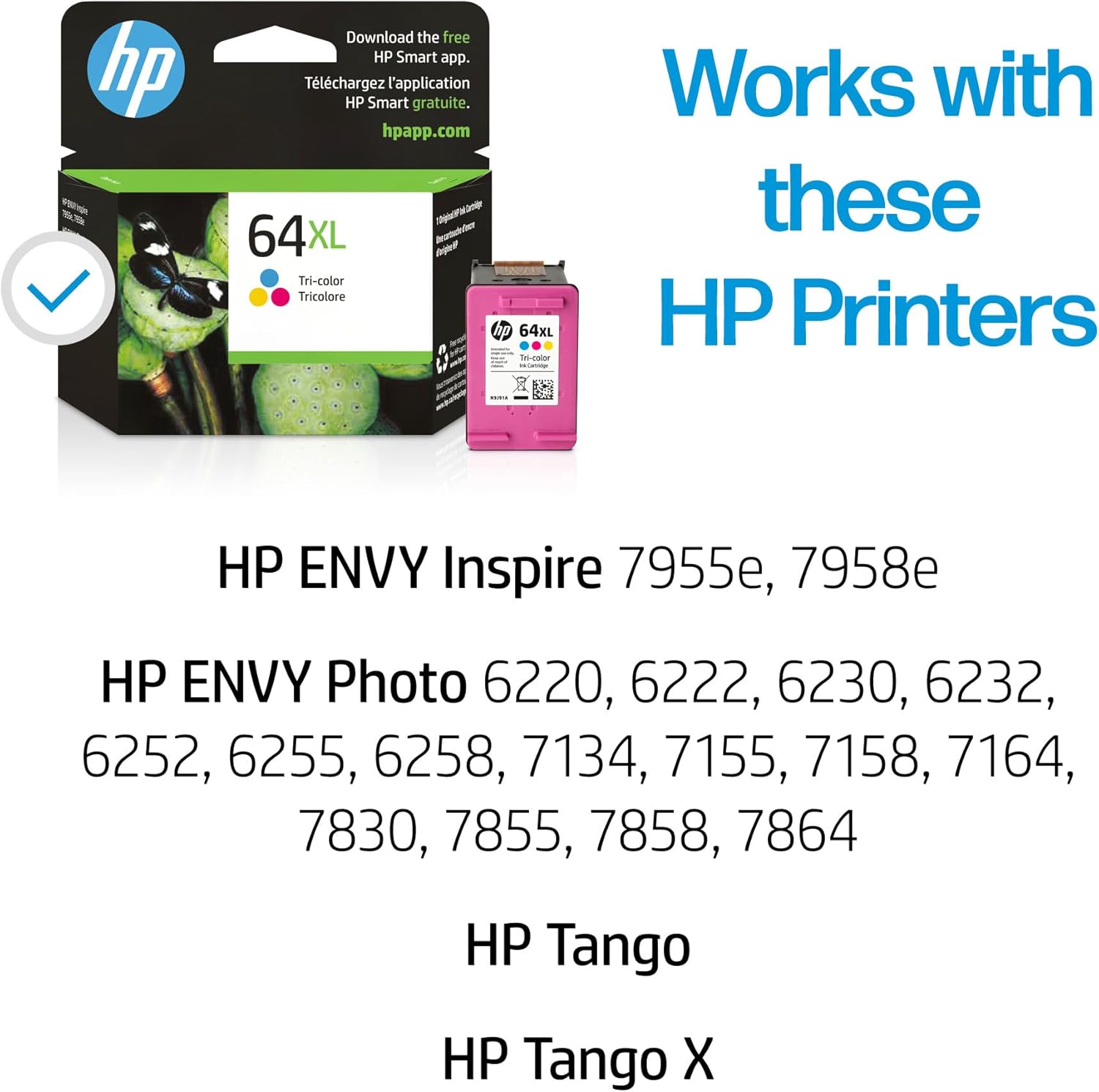 HP 64XL Tri-Color Ink Cartridge Dubai UAE | High Yield N9J91AN | ENVY Photo Tango Printer