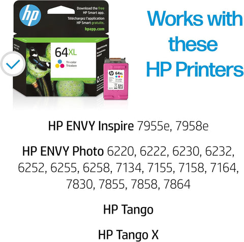 HP 64XL Tri-Color Ink Cartridge Dubai UAE | High Yield N9J91AN | ENVY Photo Tango Printer