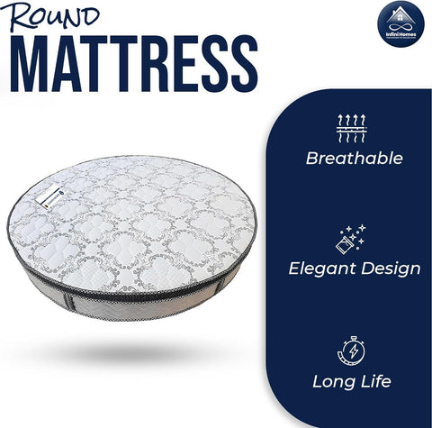 INFINI HOMES Premium High Density Foam Round Mattress-INFINI HOMES