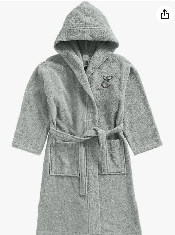 INFINI HOMES Daffodil Kids Hooded Bathrobe - Premium Terry Cotton 10 Years Grey