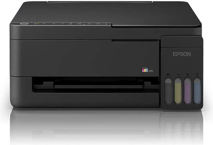 Epson EcoTank L3350 Wireless All-in-One Ink Tank Printer front view with CMYK ink tanks – buy in UAE