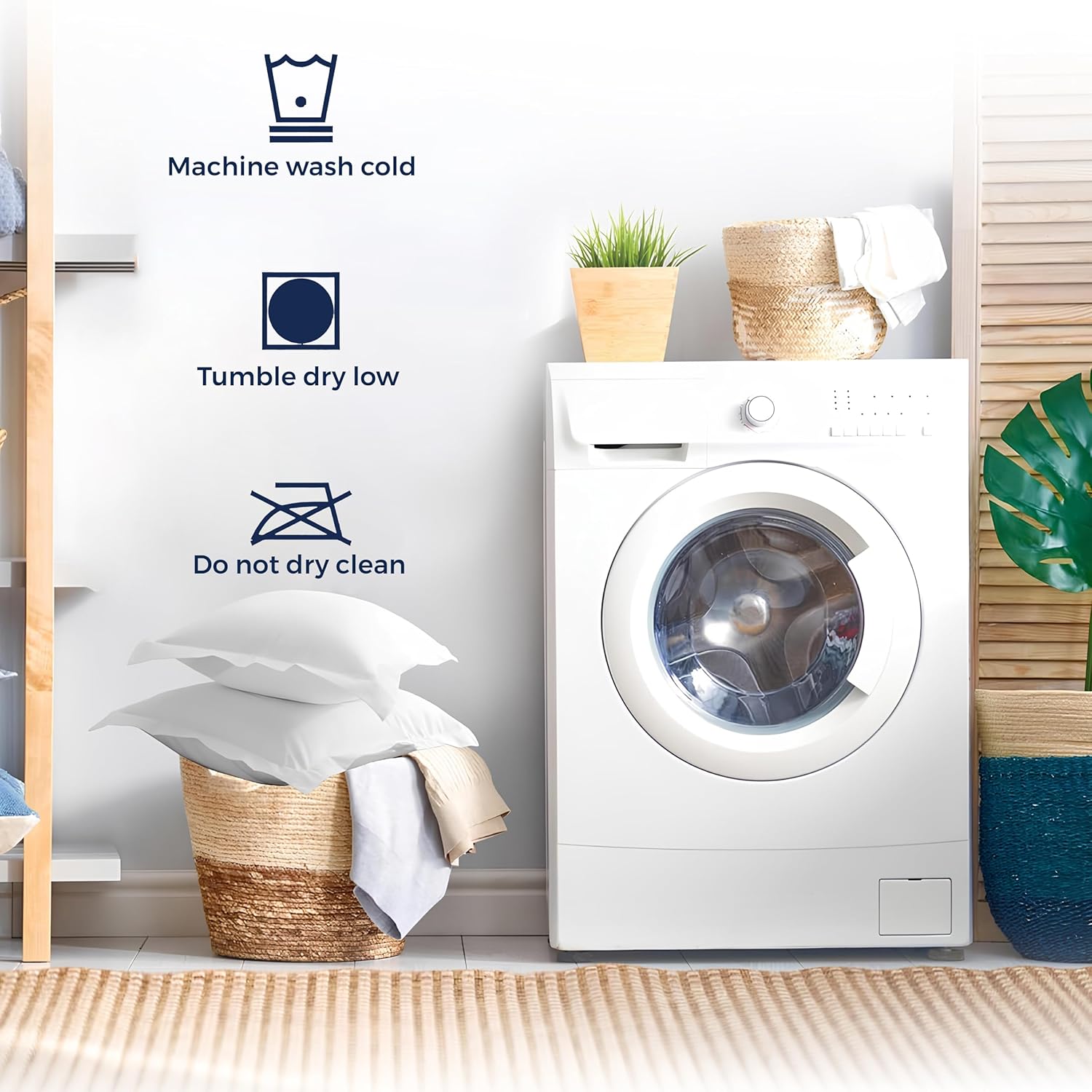 INFINI HOMES White Cushions UAE 30x50cm - Premium Virgin Fibre Soft Living Room Pillows