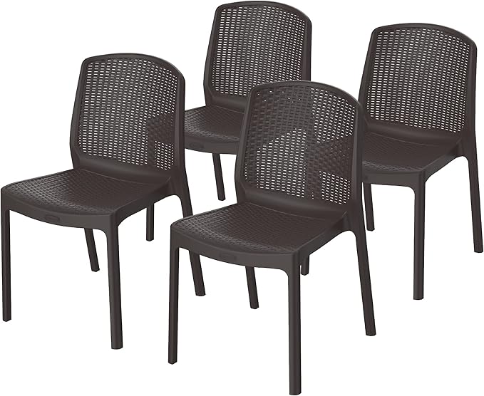 Premium Cedarattan Armless Chairs Set of 4 - UAE Wide Delivery | Dubai Abu Dhabi Sharjah