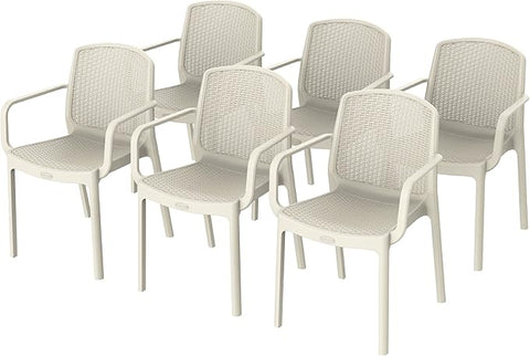 Premium Cedarattan Armchair Set of 6 - Dark Brown Outdoor Furniture UAE | Dubai Abu Dhabi Sharjah