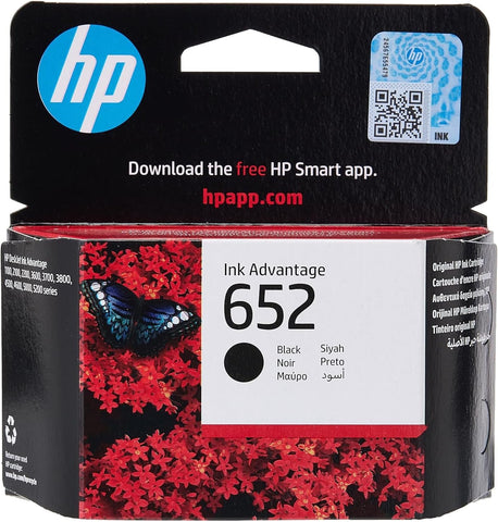 HP 652 Black Ink Cartridge F6V25AE Dubai UAE | Original HP Cartridge for DeskJet Printers