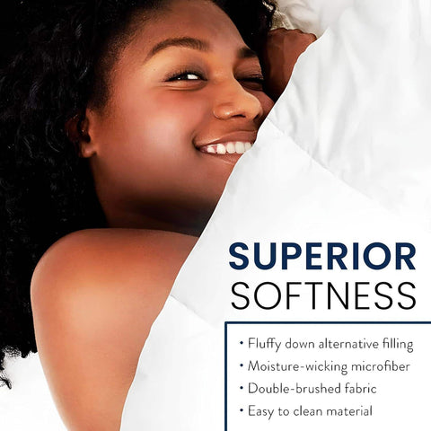 Infini Homes Microfiber Duvet | Double Size | White | Soft, Lightweight, and Luxurious | Stripe Pattern Design