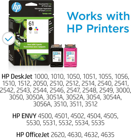 HP 61 Ink Cartridge Combo Pack - Black & Tri-Color Original Cartridges for HP Printers UAE