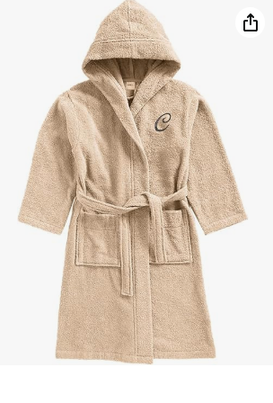 INFINI HOMES Daffodil Monogrammed Kids Bathrobe - Premium Hooded Terry Cotton for UAE Children