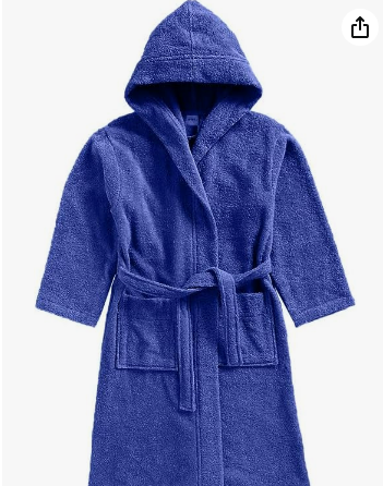 INFINI HOMES Daffodil Navy Blue Premium Kids Hooded Bathrobe - 12 Years