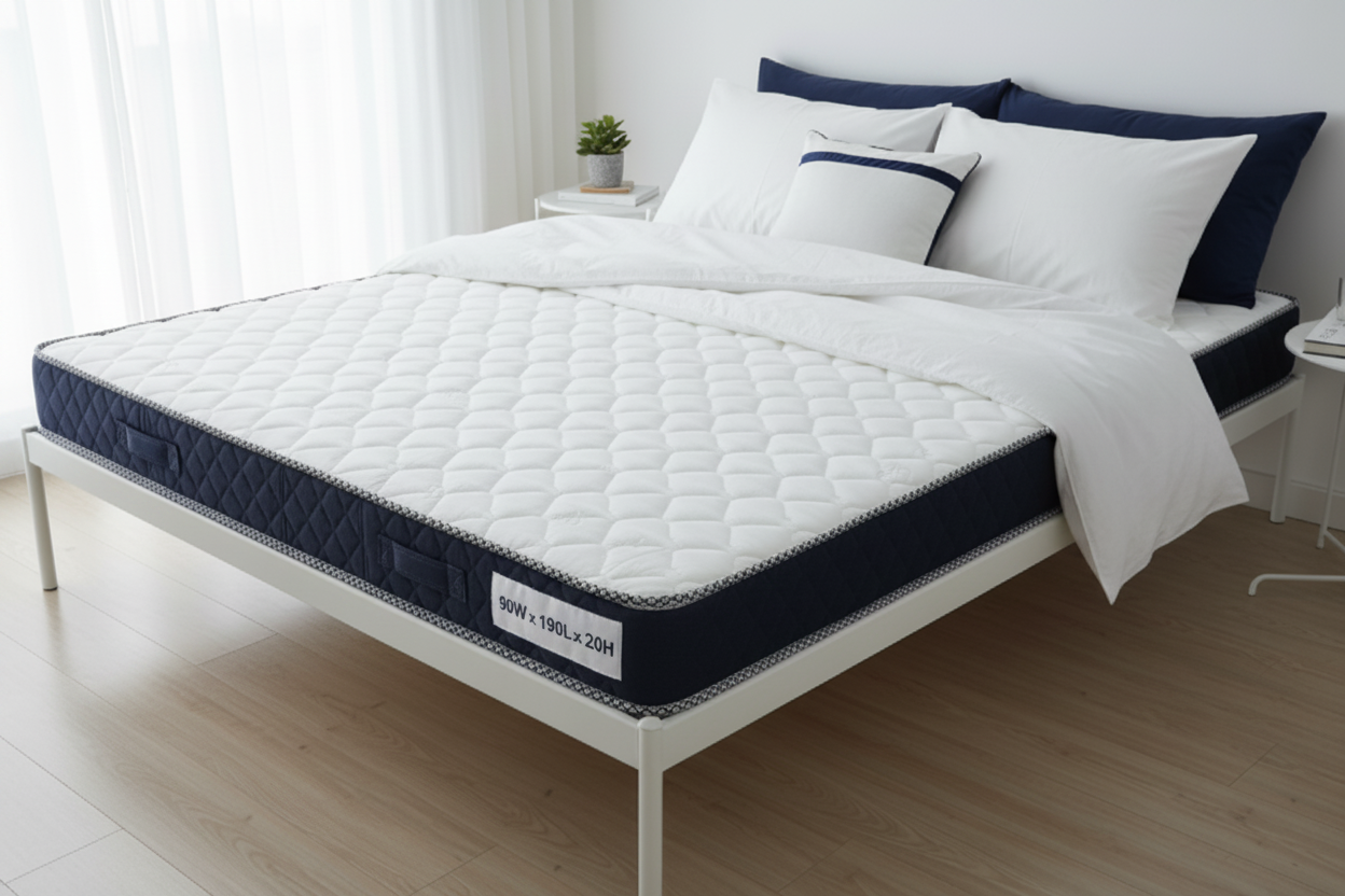 INFINI HOMES Kids Size High Density Foam White Flipable & Foldable REGULAR 90W X 190L X 20H