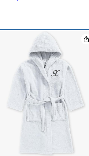 INFINI HOMES Premium Kids Bathrobe - Monogrammed Terry Cotton Hooded Robe UAE