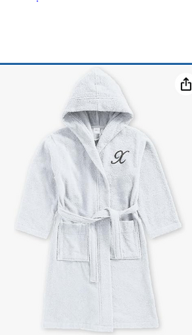 INFINI HOMES Premium Kids Bathrobe - Monogrammed Terry Cotton Hooded Robe UAE
