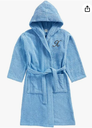 INFINI HOMES Daffodil Monogrammed Kids Bathrobe - Premium Hooded Terry Cotton for UAE Children