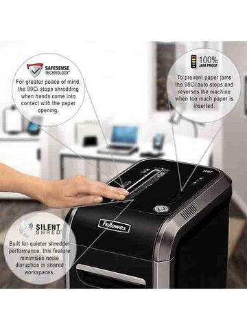 Fellowes PowerShred 99Ci Cross-Cut Shredder UAE | 18-Sheet 4x38mm P-3 Security Paper Shredder with SafeSense - Dubai, Abu Dhabi, Sharjah & All Emirates