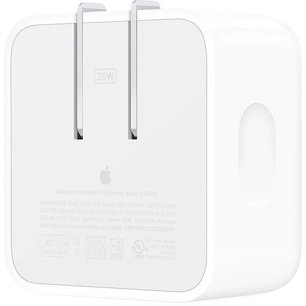 Apple 35W Dual USB-C Compact Power Adapter - White | UAE Stock | Fast Delivery Across All Emirates
