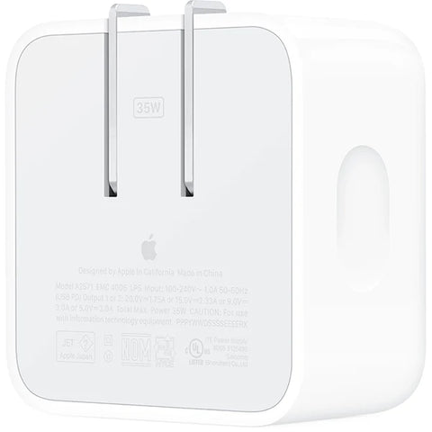 Apple 35W Dual USB-C Compact Power Adapter - White | UAE Stock | Fast Delivery Across All Emirates