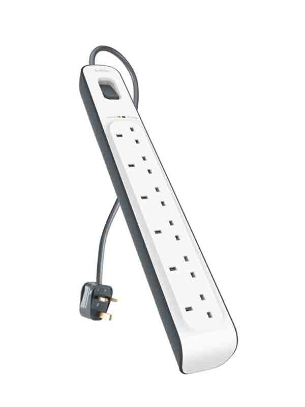Belkin BSV603AF2M 6-Way Surge Protection Power Extension Socket 2M - White