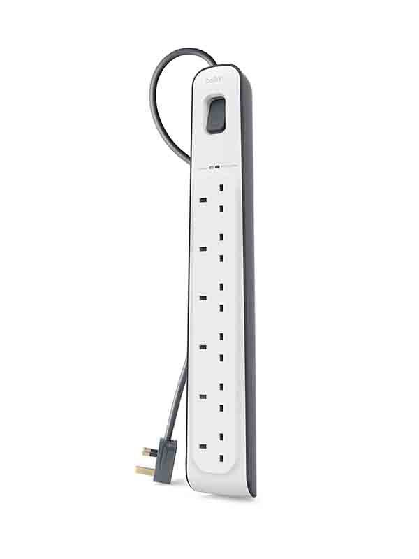 Belkin BSV603AF2M 6-Way Surge Protection Power Extension Socket 2M - White