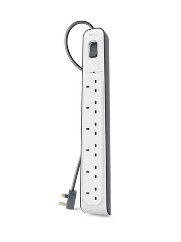 Belkin BSV603AF2M 6-Way Surge Protection Power Extension Socket 2M - White