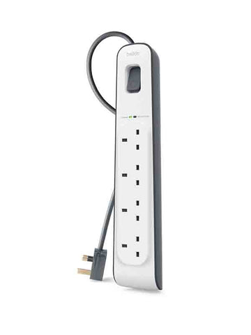 Belkin BSV400AF2M 4-Way Surge Protection Power Extension Socket 2M - White