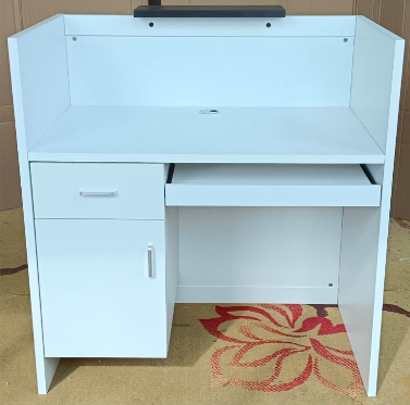 White Grey Reception Table 120x60x110cm | Modern Office Furniture UAE