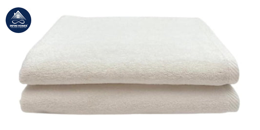 INFINI HOMES Iris White Luxury Towel Set - Premium 600 GSM Cotton Bath Towels UAE | مجموعة مناشف إنفيني هومز آيريس البيضاء الفاخرة - مناشف حمام قطنية فاخرة 600 جرام الإمارات