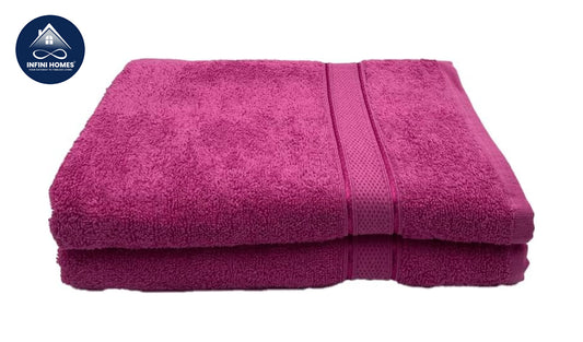 Premium Fuchsia Pink Bath Towel Set 500 GSM Cotton 70x140cm Dubai UAE | مجموعة مناشف حمام فوشيا فاخرة 500 جرام قطن 70×140سم دبي الإمارات