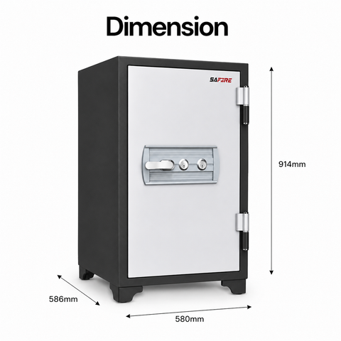 SAFIRE FR 720 Fire Resistant Safe with 2 Key Lock | 115L | 120-Min Fire Rated | UAE