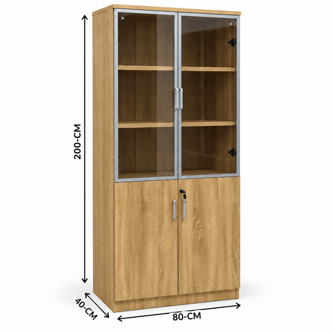 Melamine 2 Door Book Cabinet IH-A2D | Dubai & UAE Beige