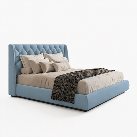 Queen Upholstered Platform Bed 160x190cm - Dubai Abu Dhabi Sharjah UAE Delivery