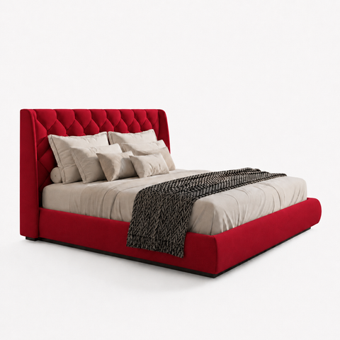 Queen Upholstered Platform Bed 160x190cm - Dubai Abu Dhabi Sharjah UAE Delivery