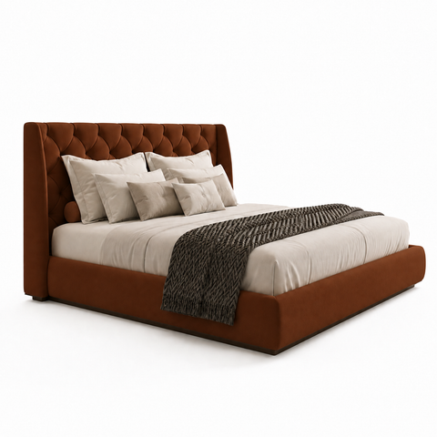 Queen Upholstered Platform Bed 160x190cm - Dubai Abu Dhabi Sharjah UAE Delivery