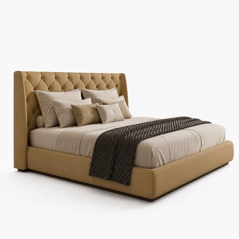 Queen Upholstered Platform Bed 160x190cm - Dubai Abu Dhabi Sharjah UAE Delivery