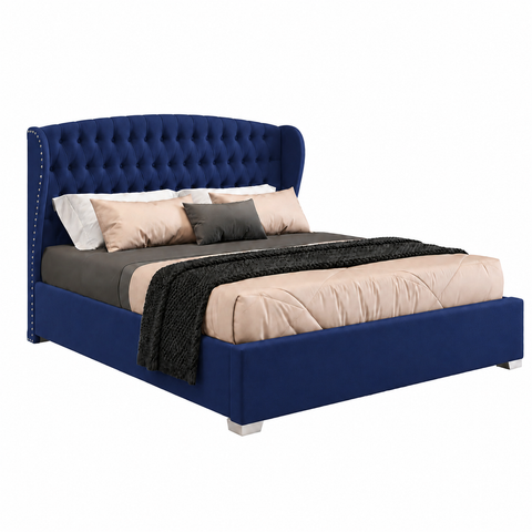 Wingback Tufted Upholstered Wooden Bed 120×200cm | Premium Bedroom Furniture UAE | Dubai Abu Dhabi Sharjah