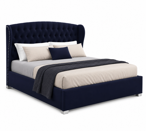 Wingback Tufted Upholstered Wooden Bed 120×200cm | Premium Bedroom Furniture UAE | Dubai Abu Dhabi Sharjah