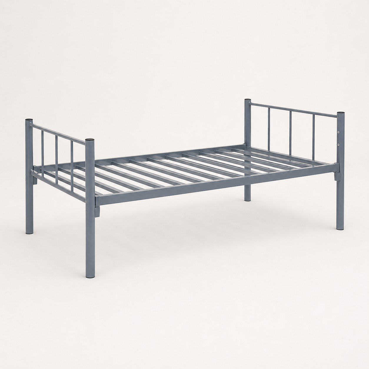 Premium Steel Single Bed Frame Grey UAE | Heavy Duty Metal Bed Dubai Single Bed Frame