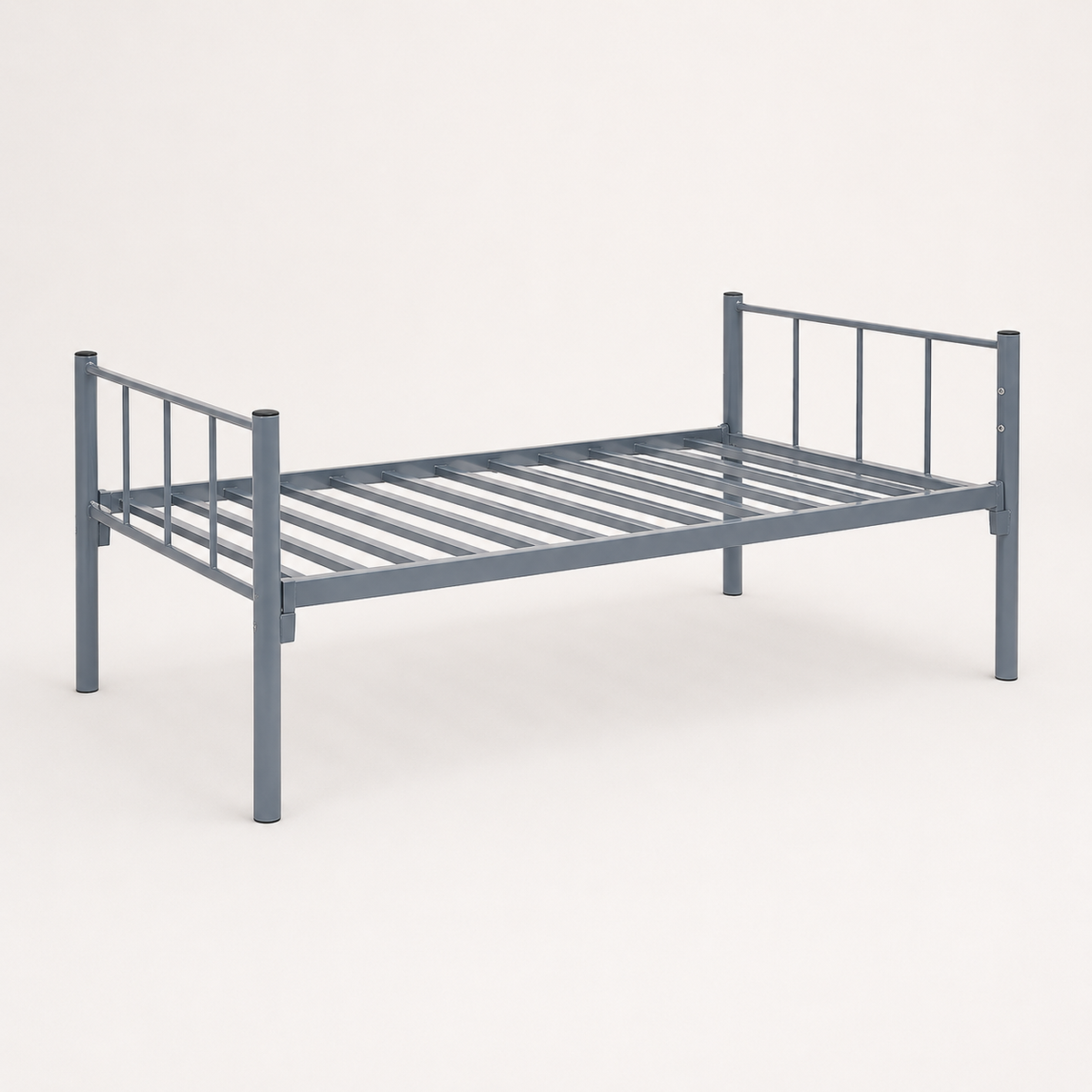 Premium Steel Single Bed Frame Grey UAE | Heavy Duty Metal Bed Dubai Single Bed Frame