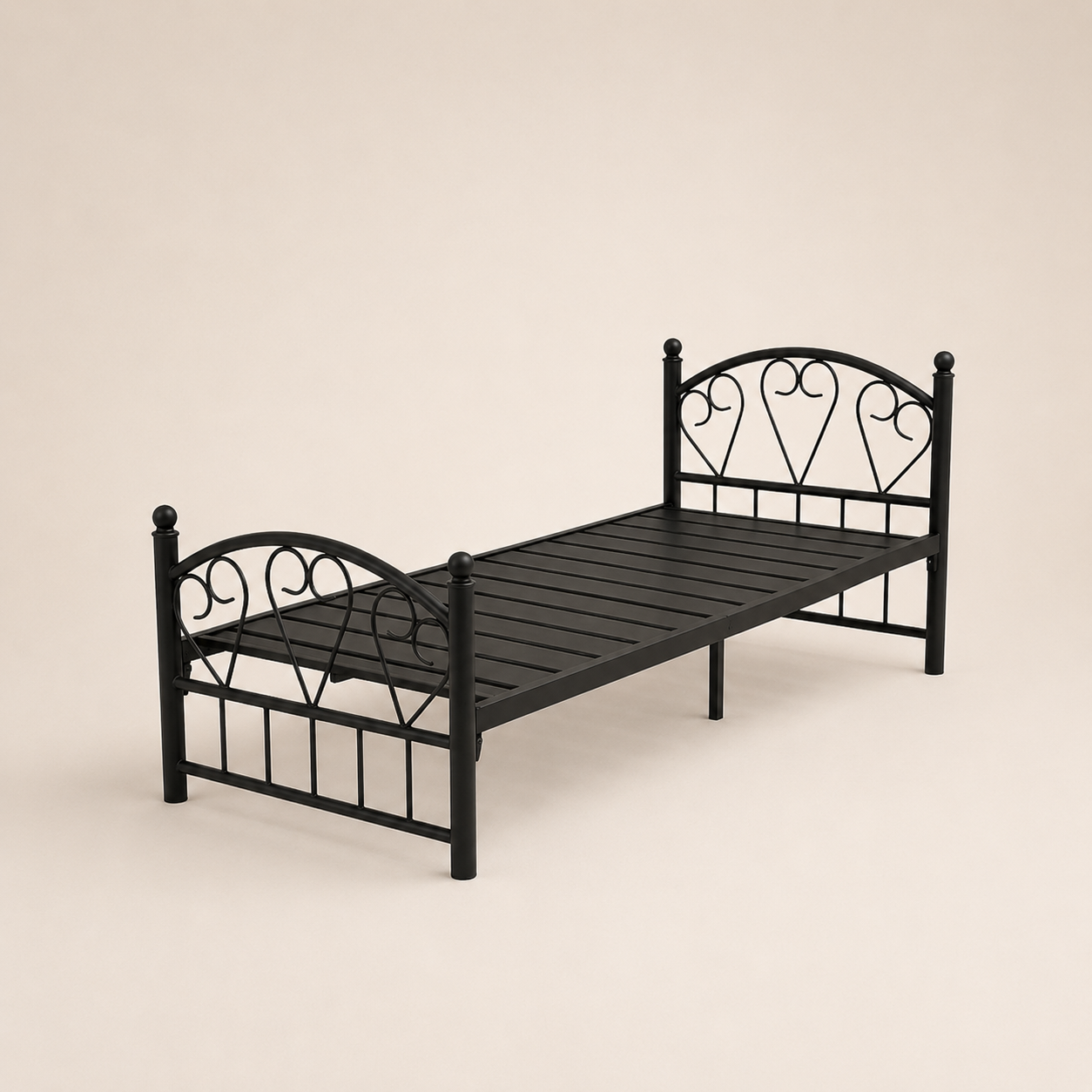 Metal Bed Frame Black Single Size UAE | INFINI HOMES Dubai Abu Dhabi Single Bed Frame