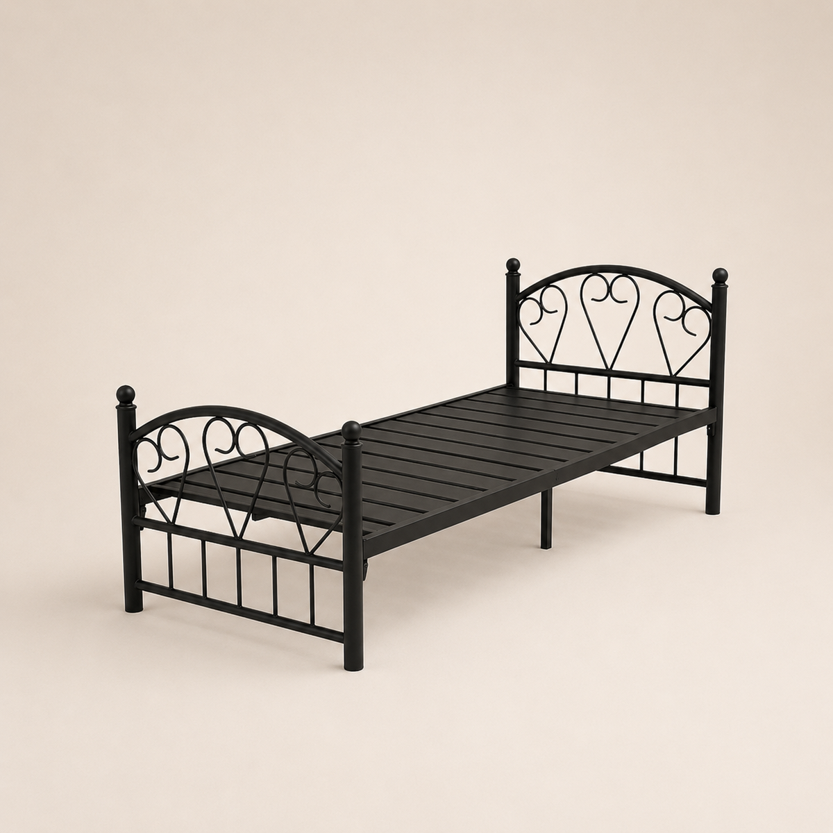 Metal Bed Frame Black Single Size UAE | INFINI HOMES Dubai Abu Dhabi Single Bed Frame