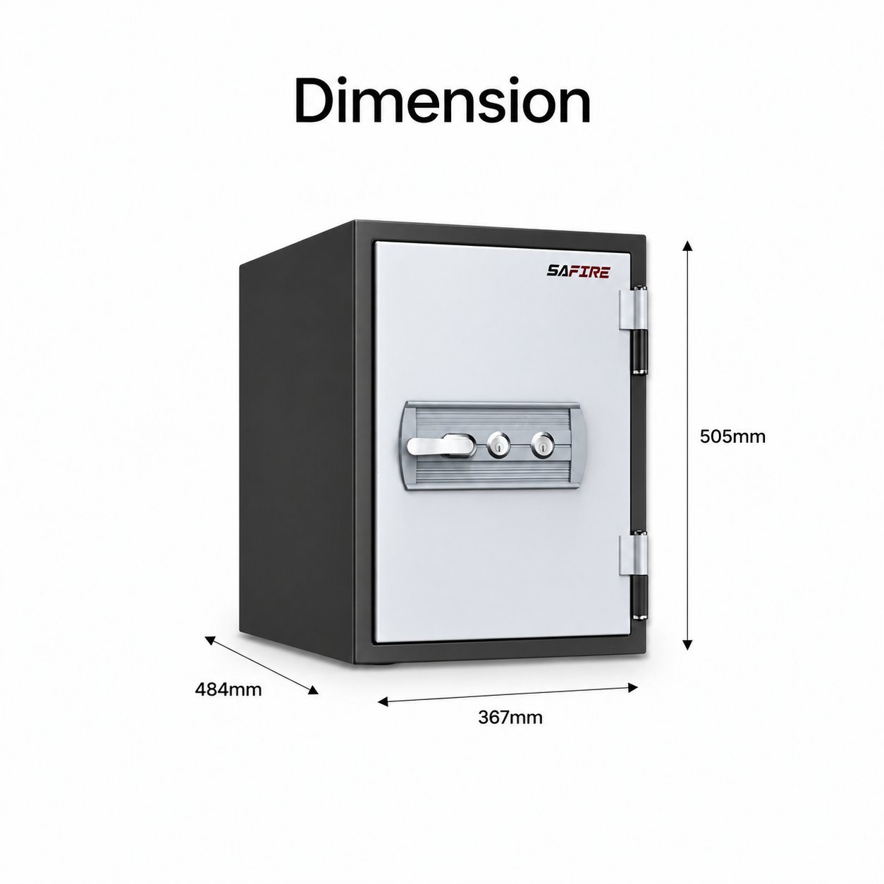 SAFIRE Fire Resistant Safe FR 30 Vertical | 2 Key Locks | 60-Min Fire Protection