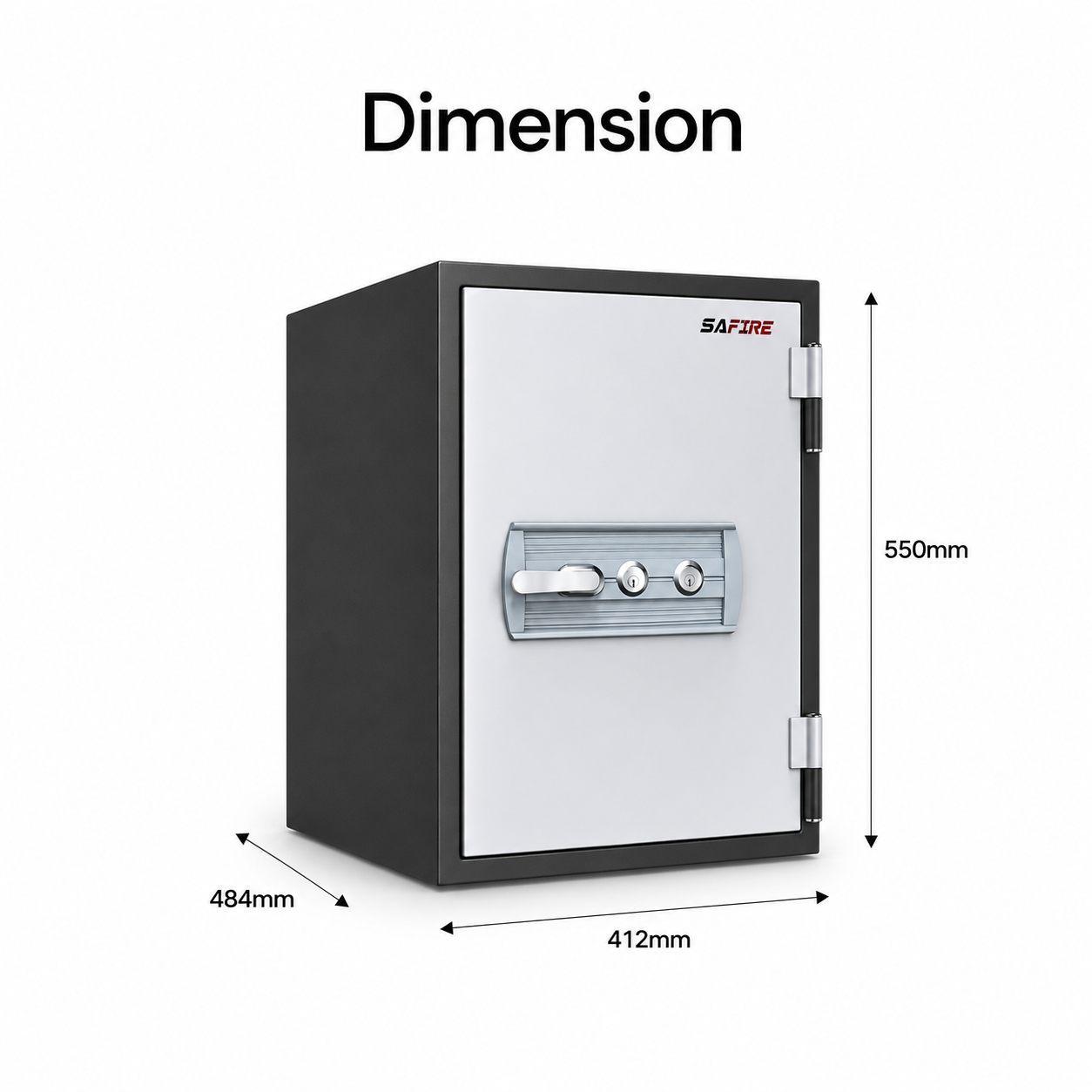 SAFIRE FR 40 Fire Resistant Safe Dimensions 550x412x484mm – ECB.S Certified | UAE Delivery